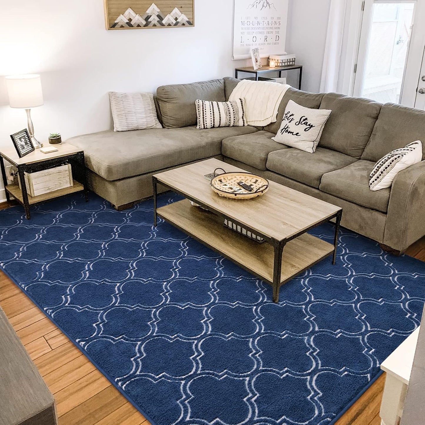 Navy Blue And White Area Rug