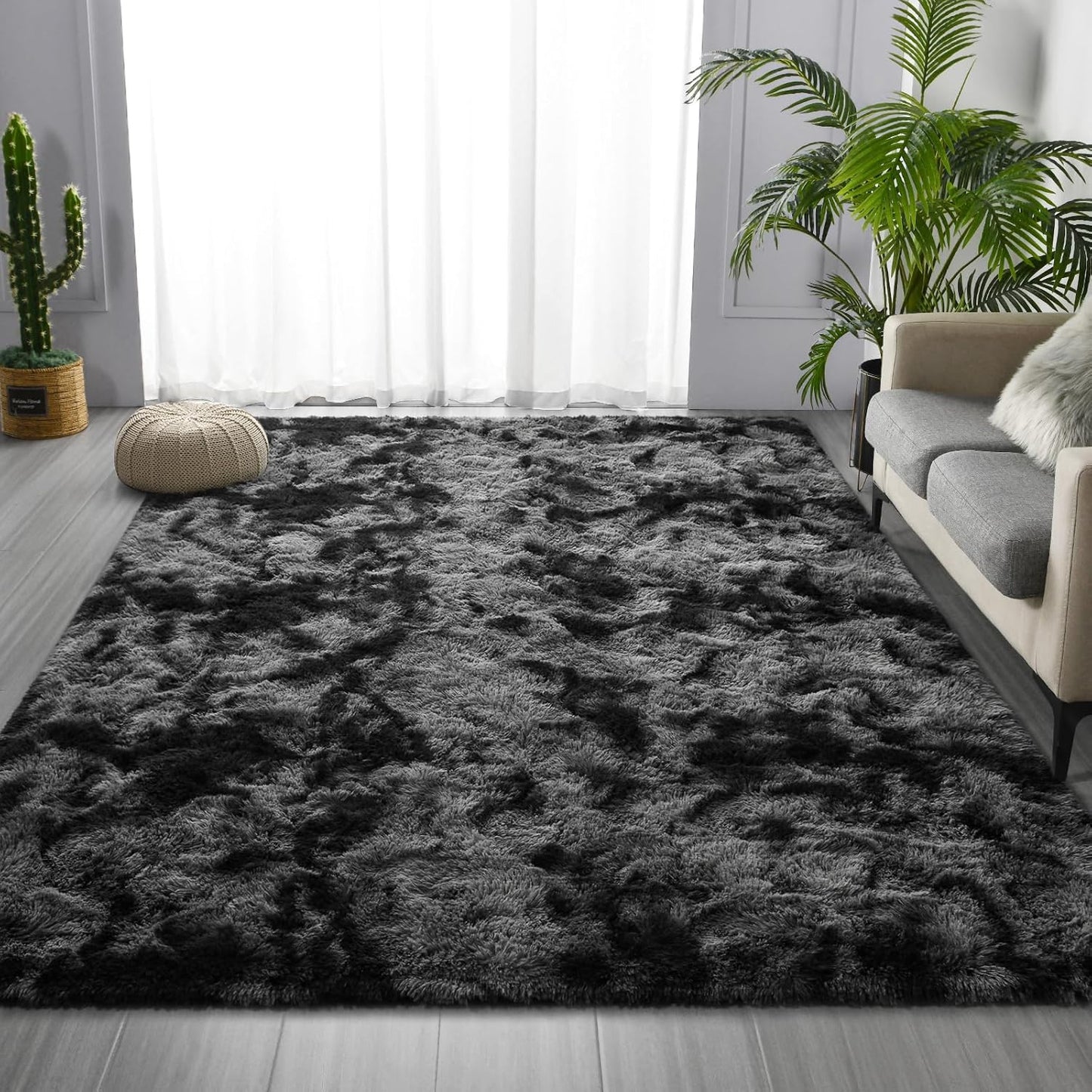 Area Rug Black Shag