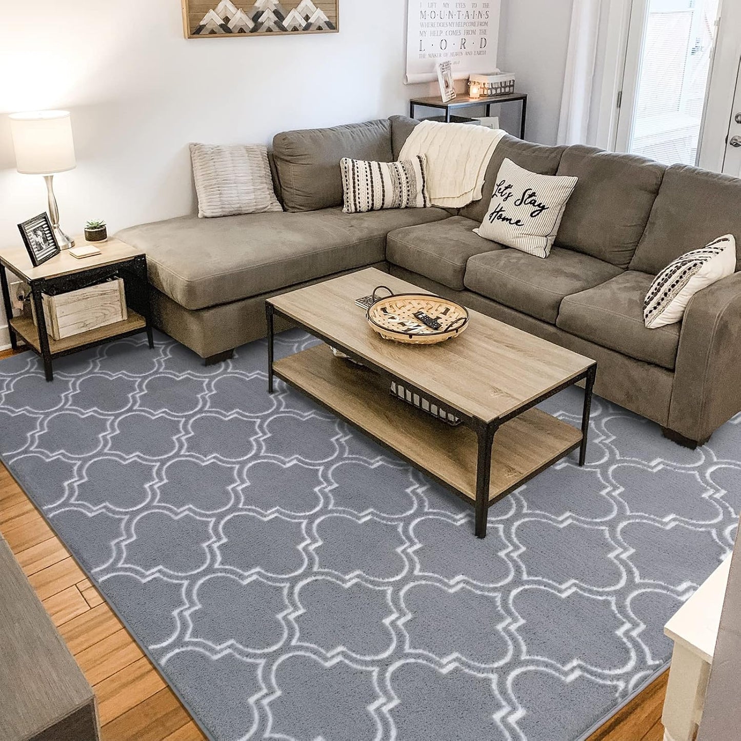 Grey And White Area Rug