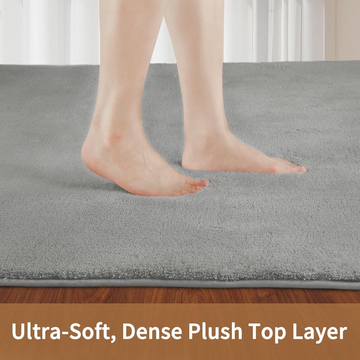 Shag Rug Extra Large Soft Fluffy Washable Area Rug Grey