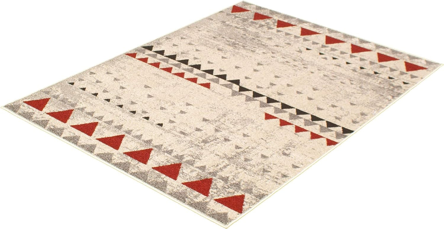 Bohemian Rug Classic 4x6 Beige and Red Area Carpet