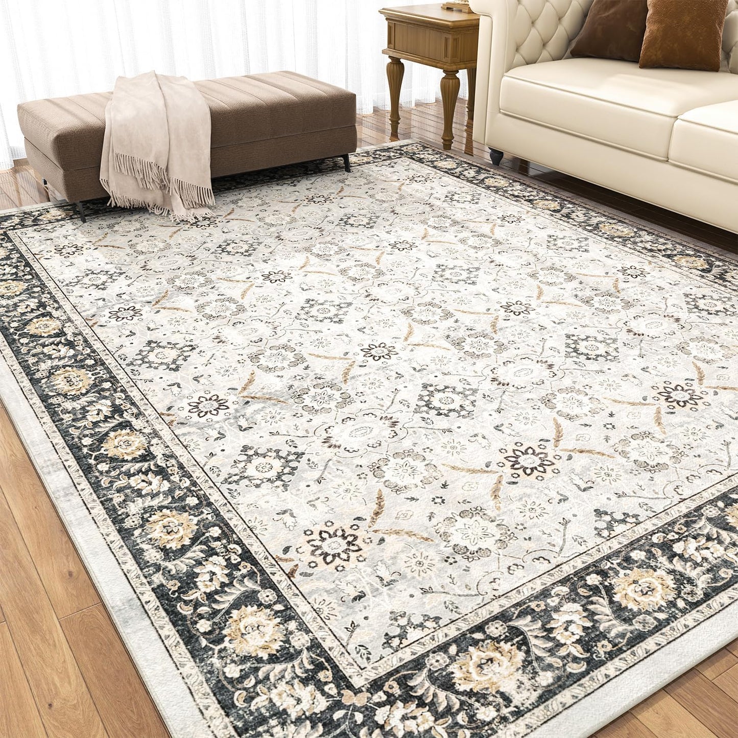 Floral Vintage Rug Living Room and Bedroom