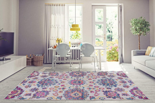 Joy Rug Collection Tribal Rug 5x7 Floral Patterned Multicolor Pinky Area Rug