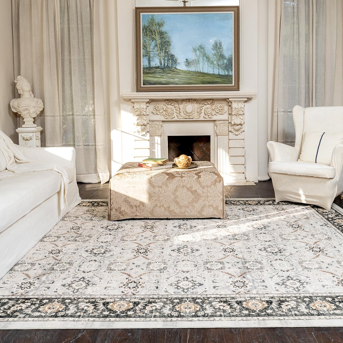 Floral Vintage Rug Living Room and Bedroom