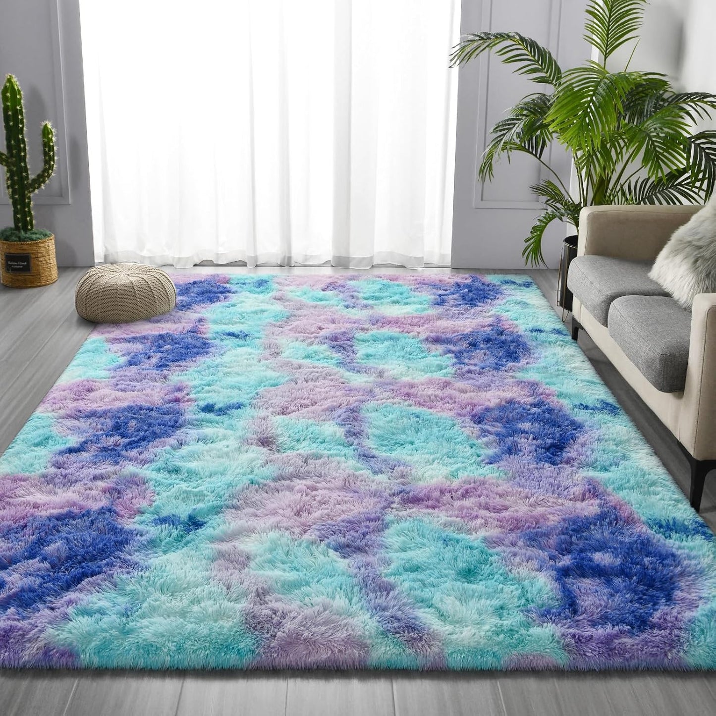 Area Rug Multicolor Shag