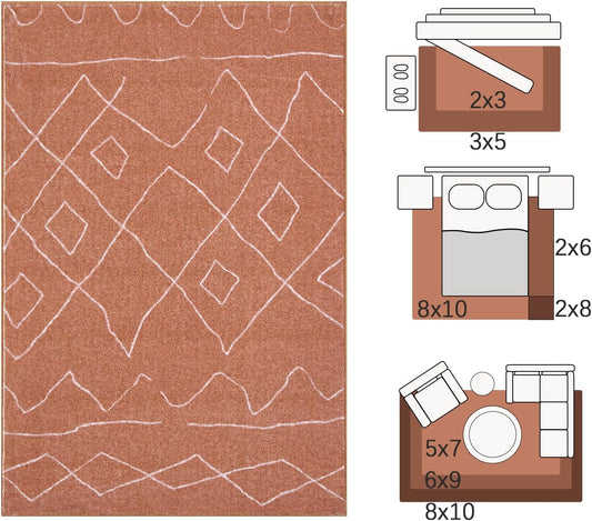 Boho Brick Red  Modern  Living Room Kitchen and Bedroom