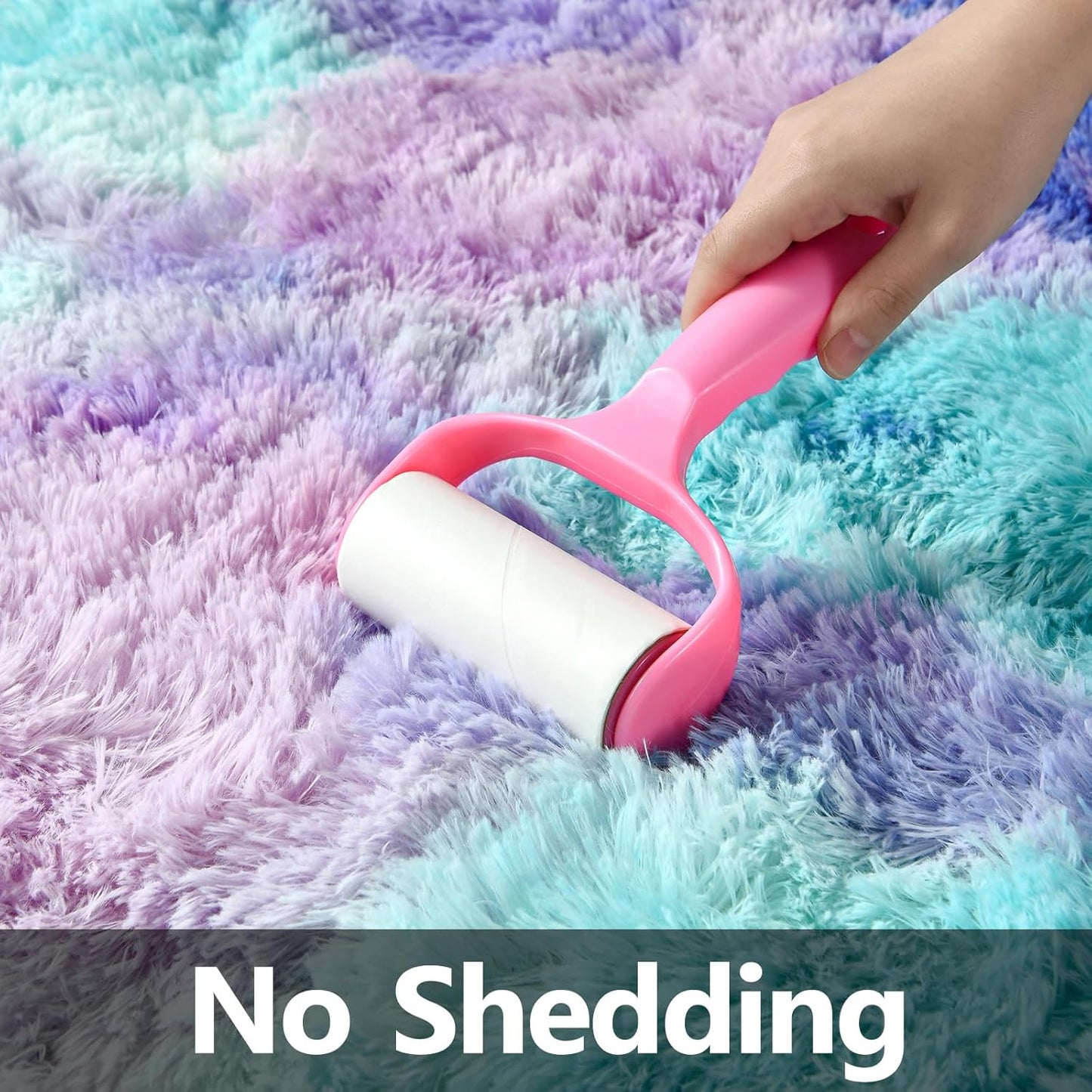 Cloud Rainbow Multicolor Shag Rug, Cute, Fluffy, Soft Rug - rgc0011