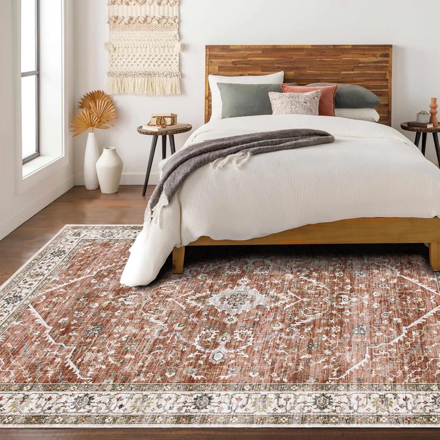 Turkish Rug Red Living Room Kitchen and Bedroom
