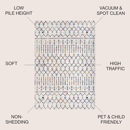 Bohemian Rug Classic 4x6 Beige and Colors Area Carpe