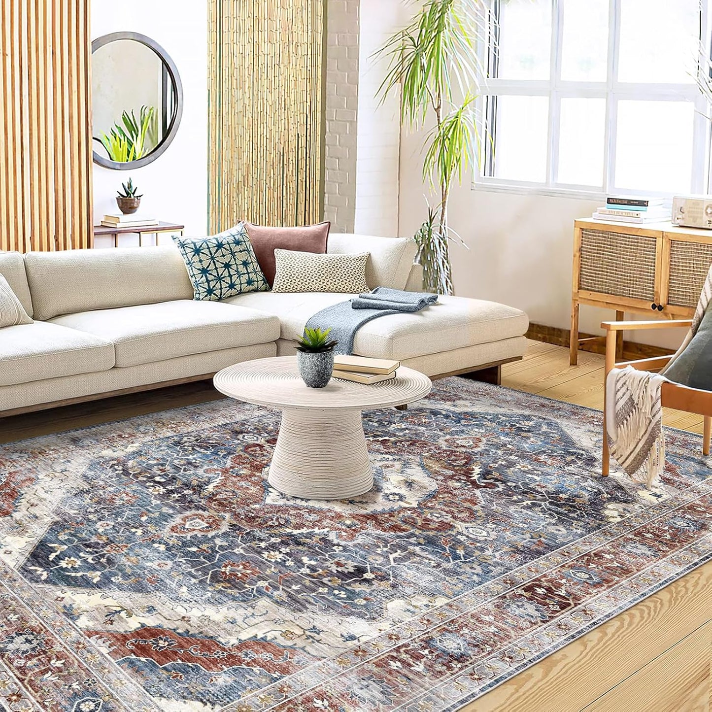 Turkish Blue Brown Living Room Kitchen and Bedroom