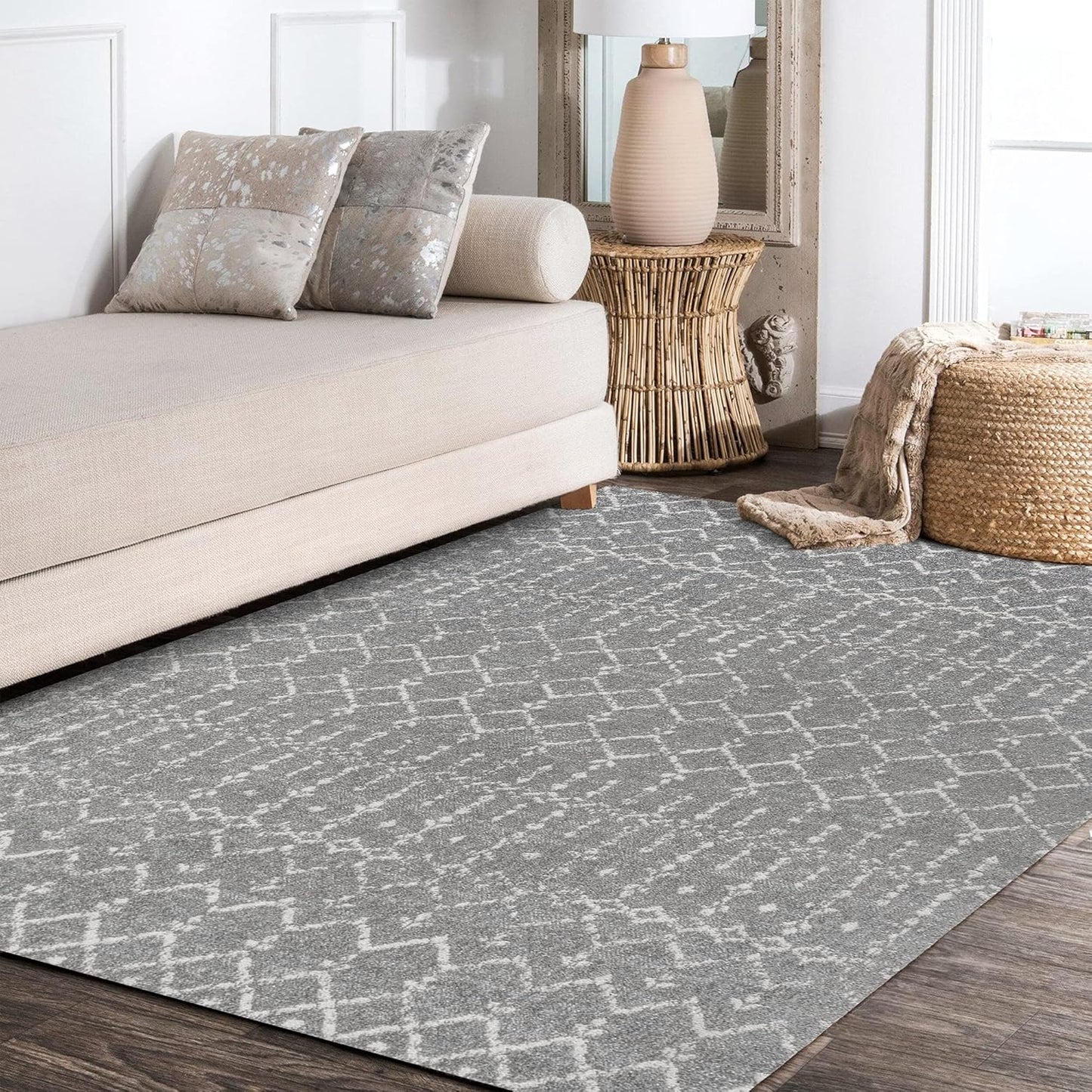 Bohemian Rug Classic 4x6 Grey and White Area Carpet