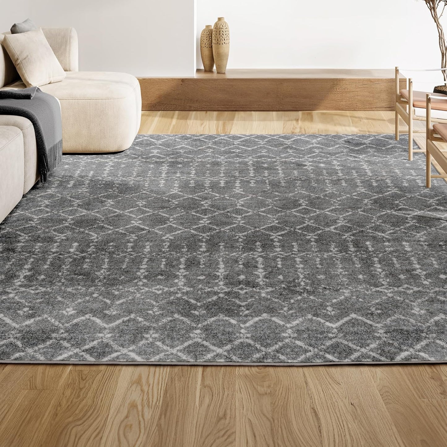 Bohemian Rug Classic 4x6 Grey and White Area Carpet