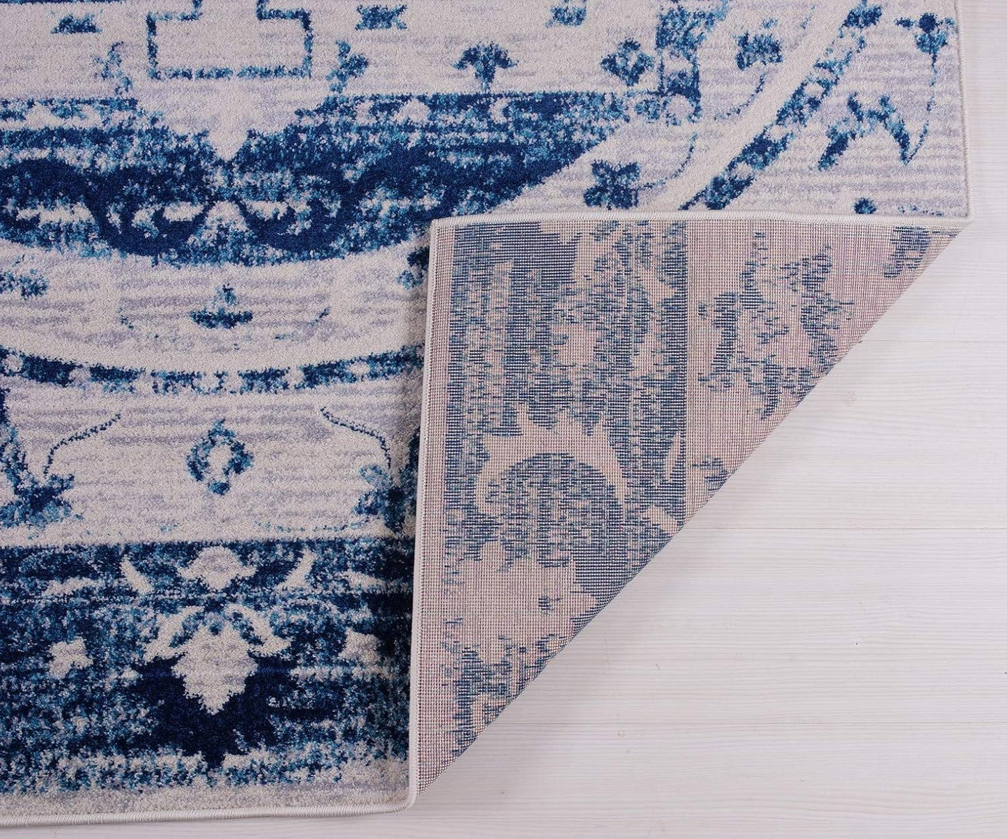 Joy Rug Collection Area Rug 5x7 Blue White Carpet
