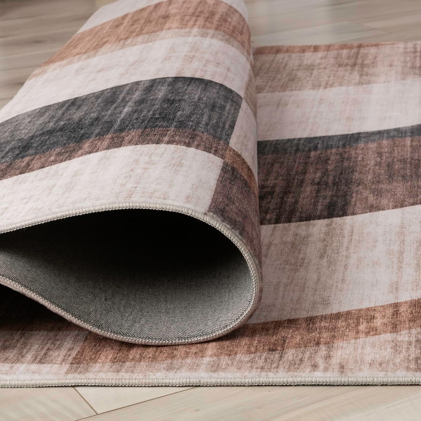 Artist Rug Collection Abstract Brown Living Room Bedroom Dining Room Area Rug - brch-0096