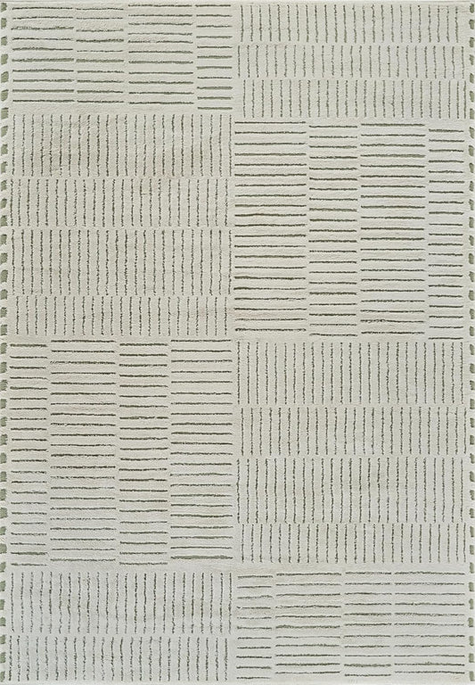 Boho Rug 4x6 High Quality Traditional White and Green Area Rug