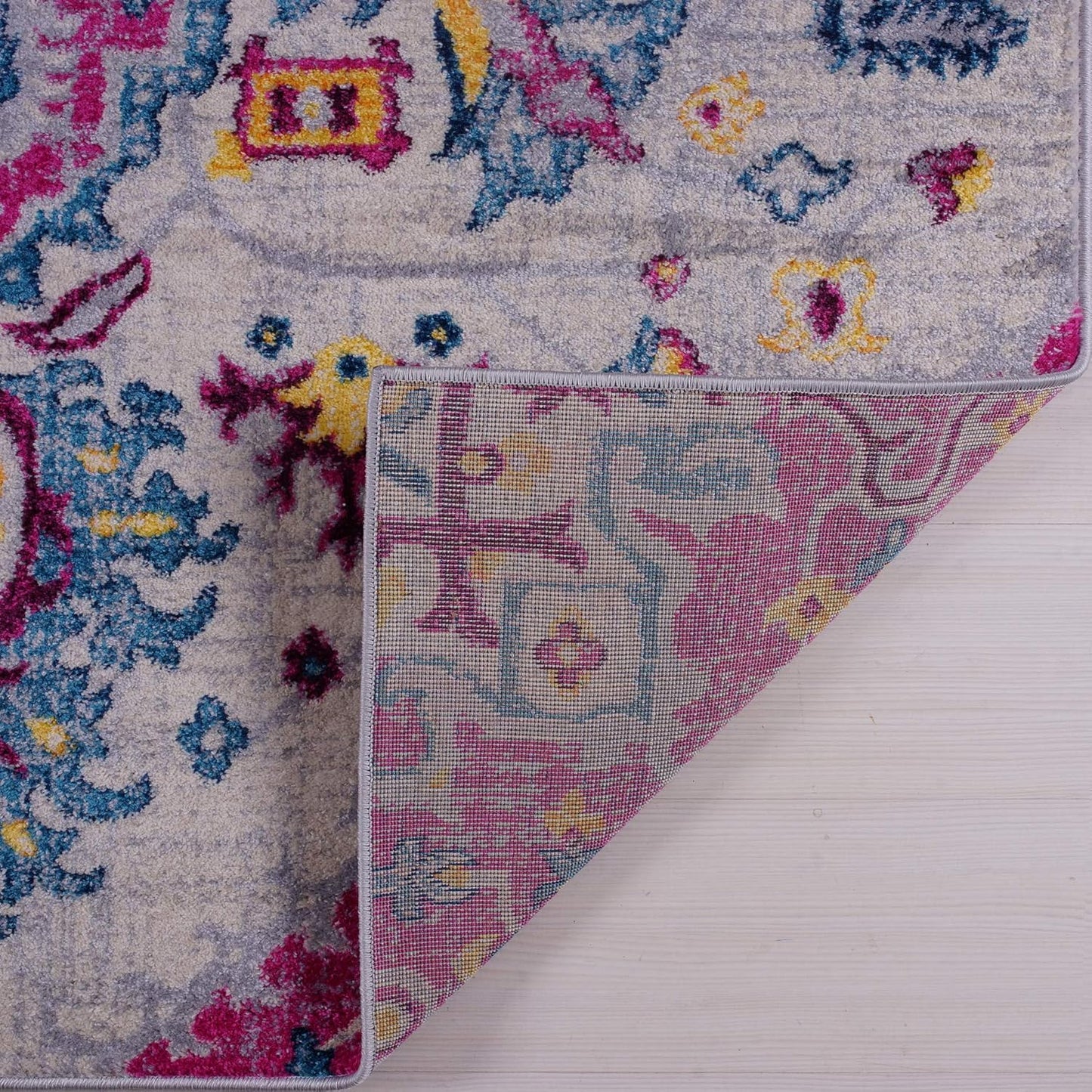 Joy Rug Collection Traditional Rug 5x7 Floral Patterned Pink Multicolor Area Rug