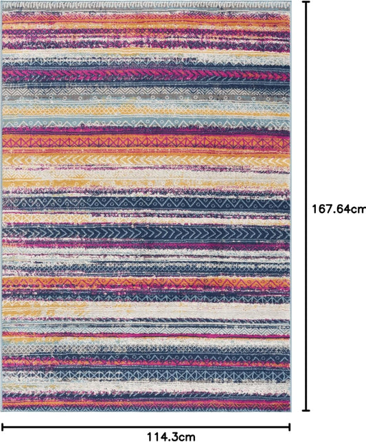 Modern Abstract Rug Orange Modern  Living Room Kitchen and Bedroom