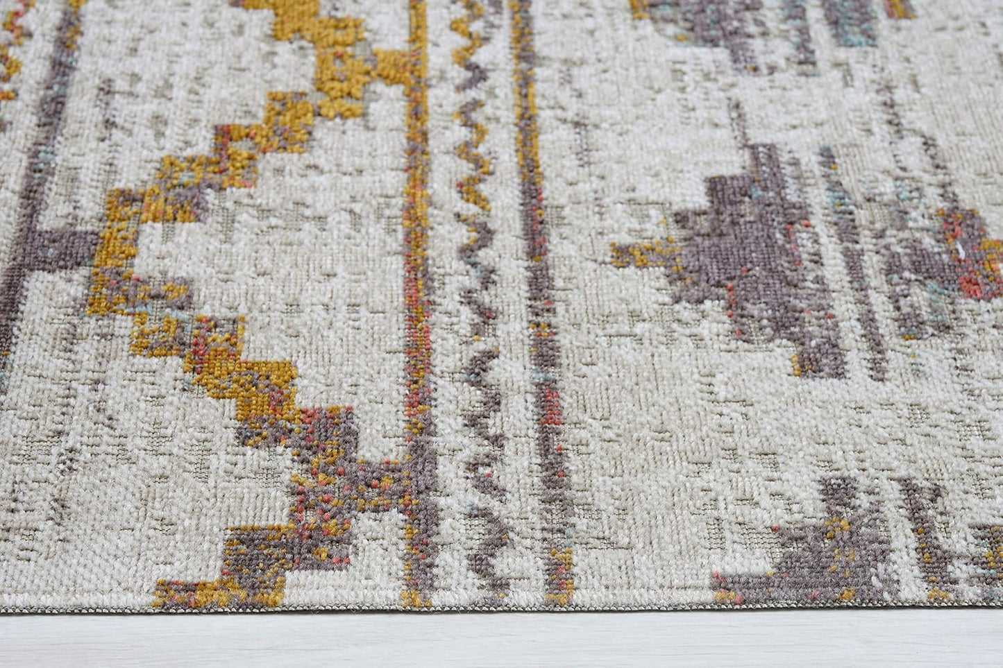 Boho Rug Traditional Beige and Brown Multicolor Area Rug
