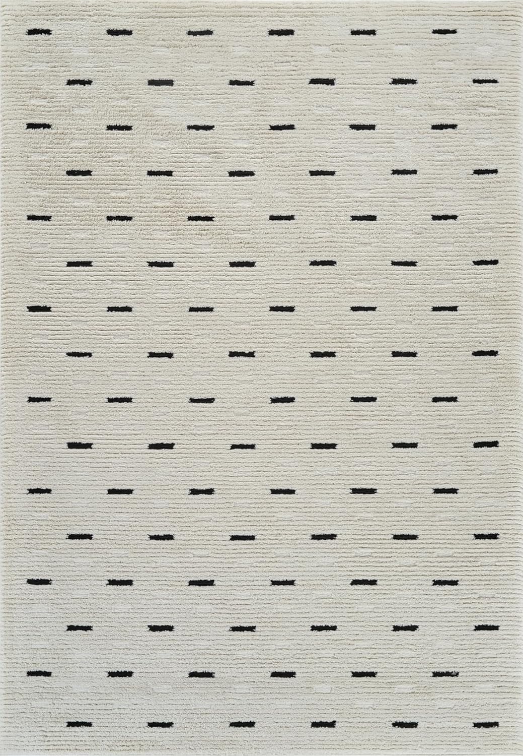 Boho Rug 4x6 High Quality Dashes White and Black Area Rug