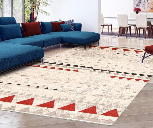 Bohemian Rug Classic 4x6 Beige and Red Area Carpet