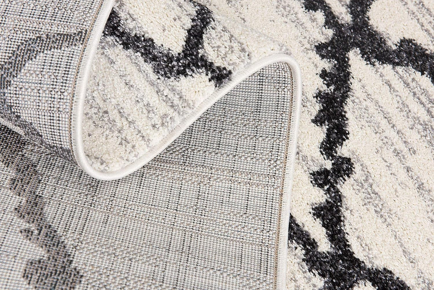 Modern Abstract Rug 4x6 White Grey Boho Modern Living Room Kitchen and Bedroom Area Rug