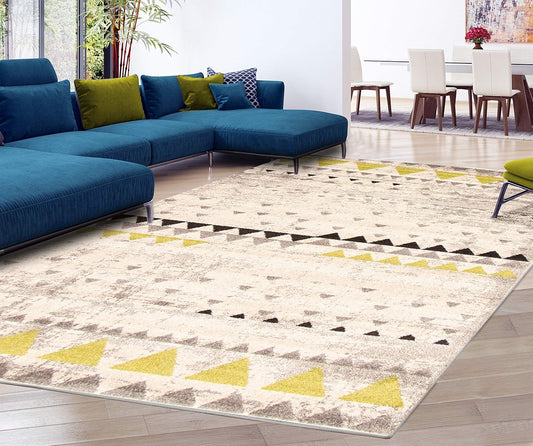 Bohemian Rug Classic 4x6 Beige and Yellow Area Carpet