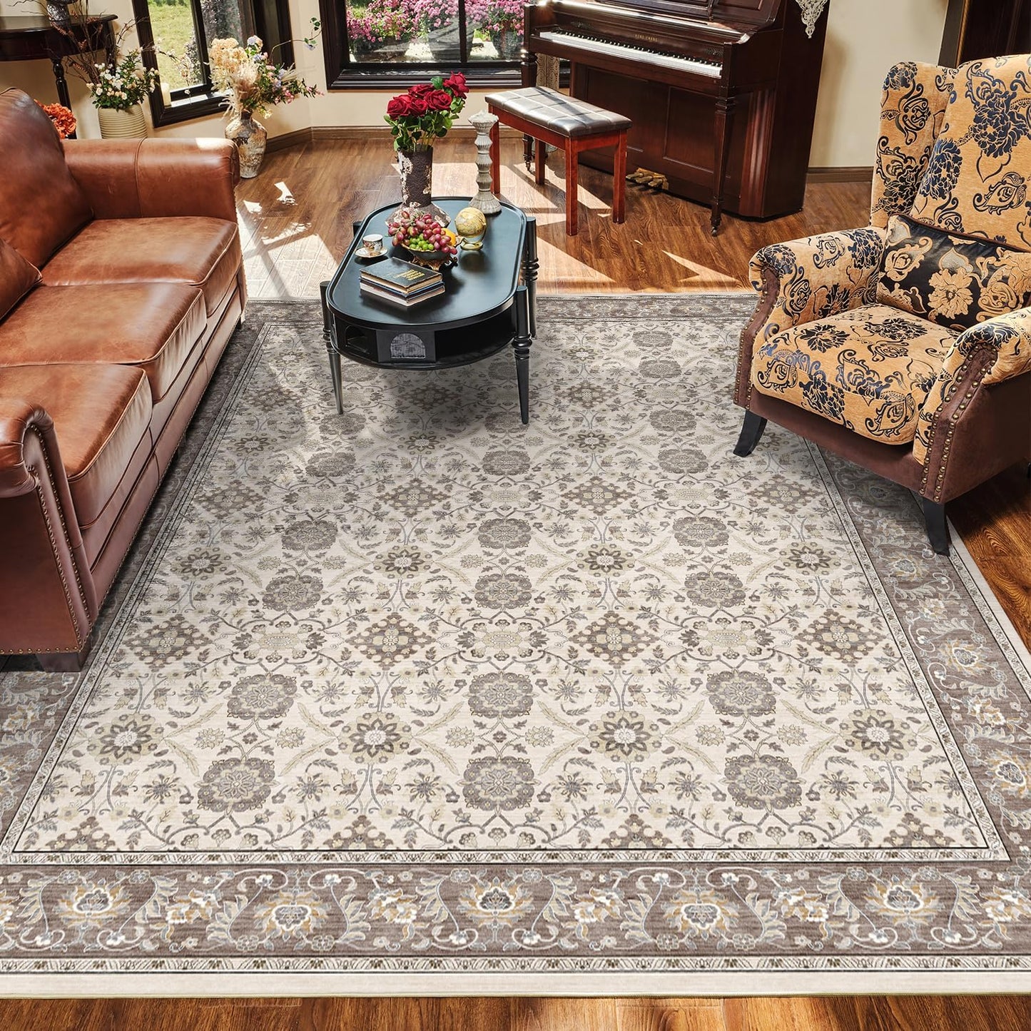 Floral Vintage Rug Living Room and Bedroom