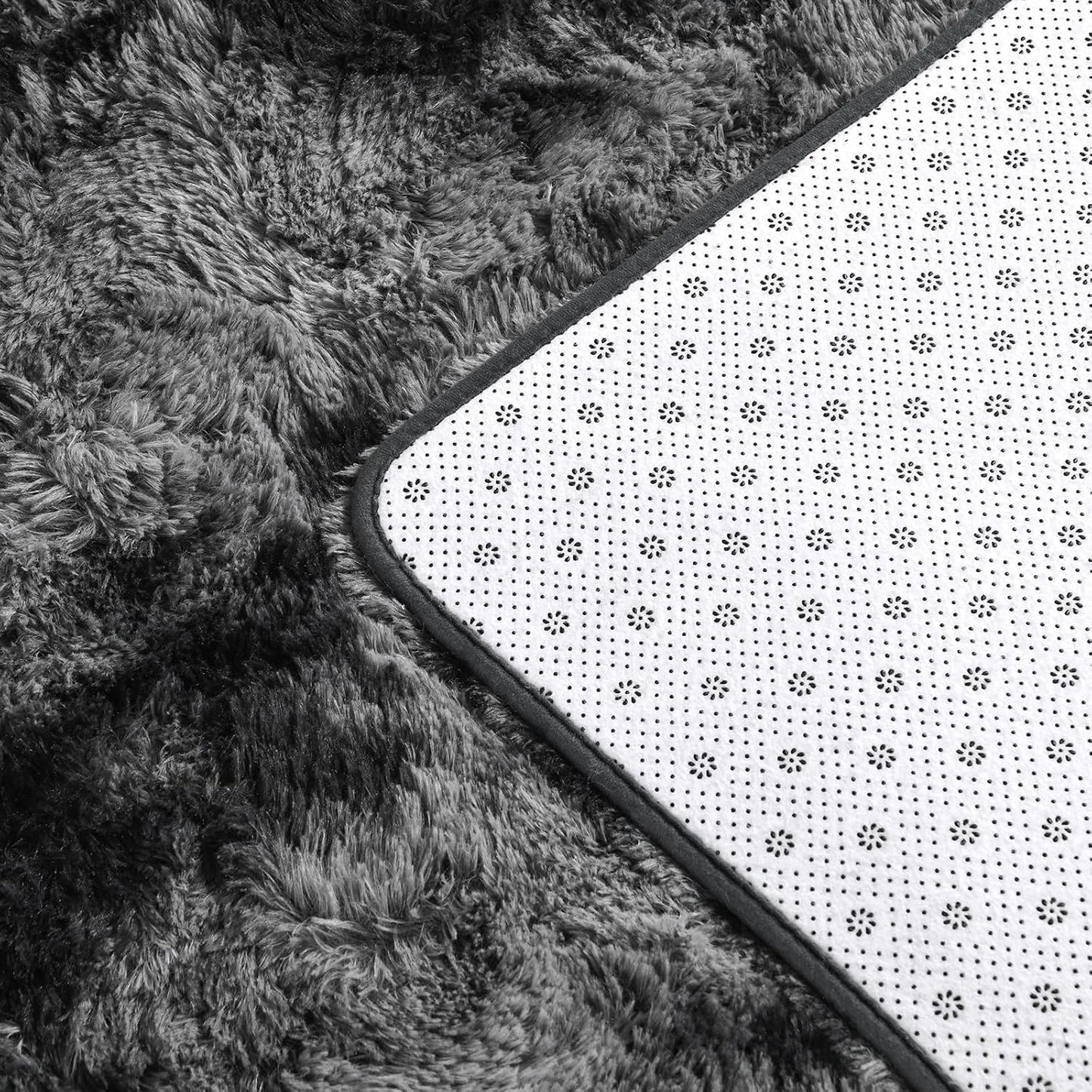 Black Shag Rug, Fluffy and Extra Soft Area Rug - rgc002