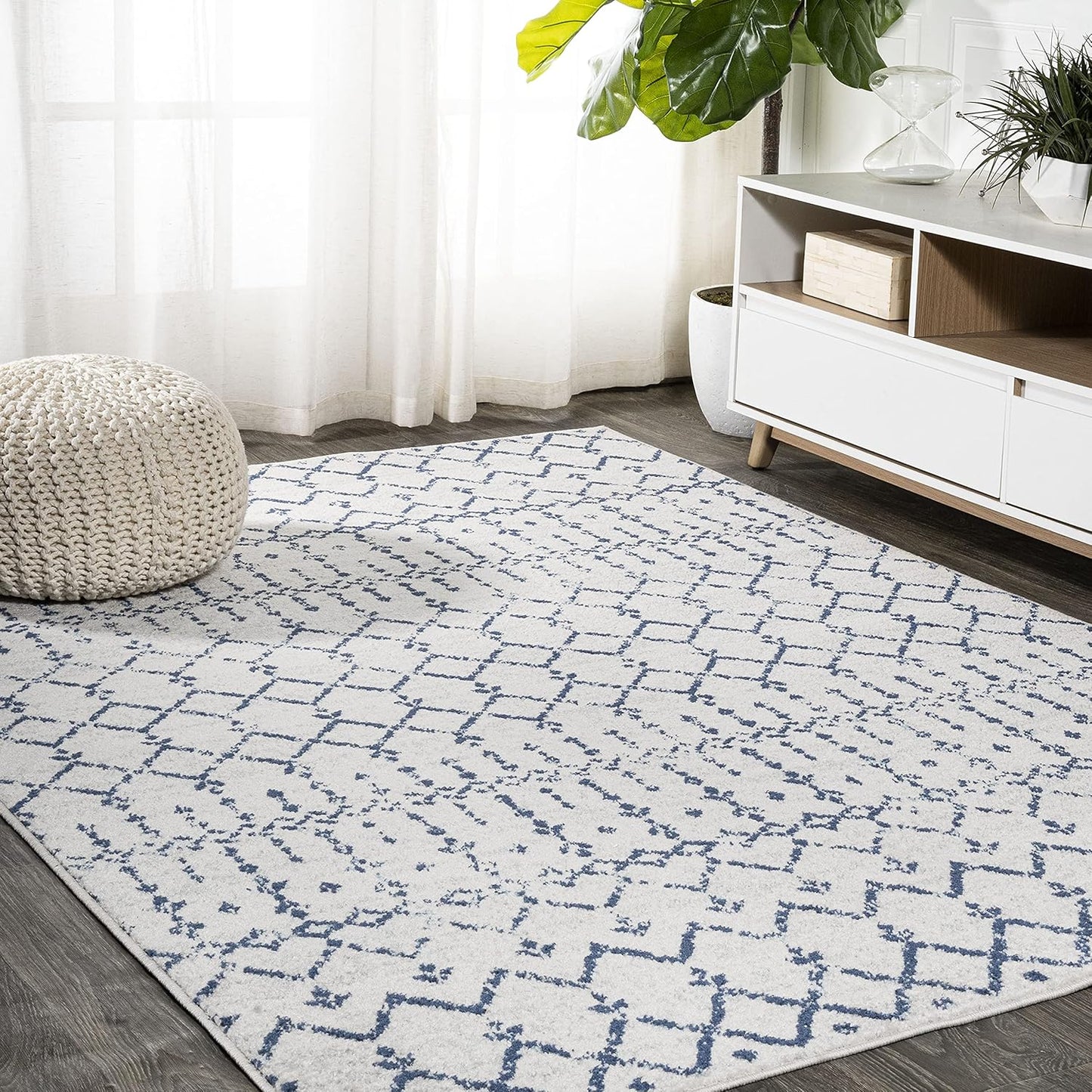 Bohemian Rug Classic 4x6 White and Blue Area Carpet