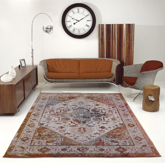 Joy Rug Collection 4x6 Beige and Brown Area Carpet