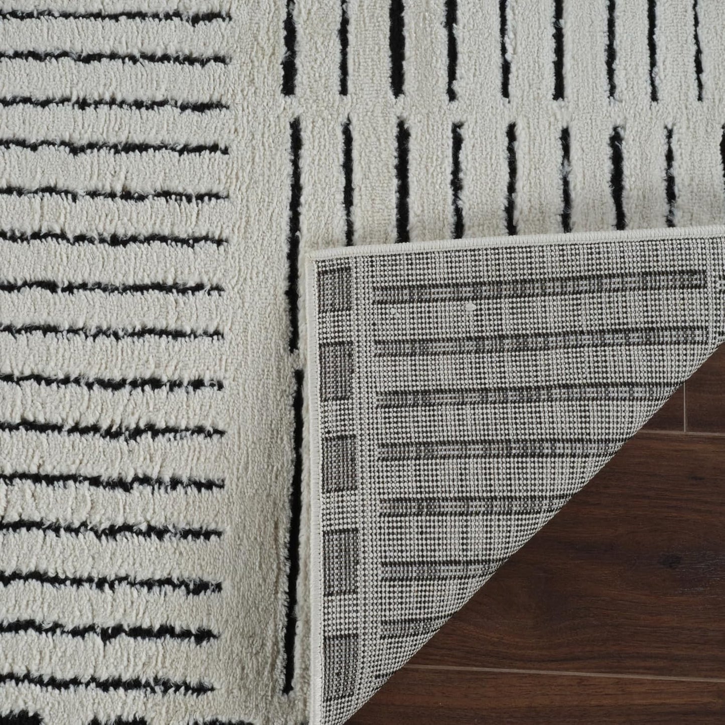 Boho Rug 4x6 High Quality Traditional White and Black Area Rug