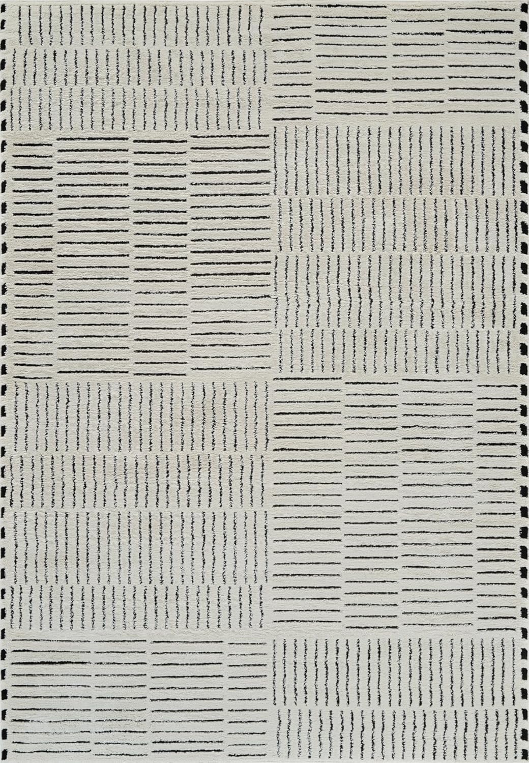 Boho Rug 4x6 High Quality Traditional White and Black Area Rug