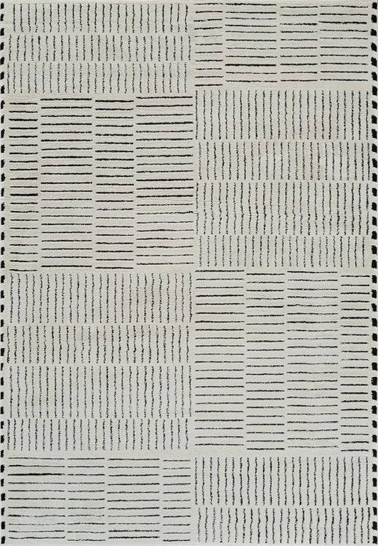 Boho Rug 4x6 High Quality Traditional White and Black Area Rug