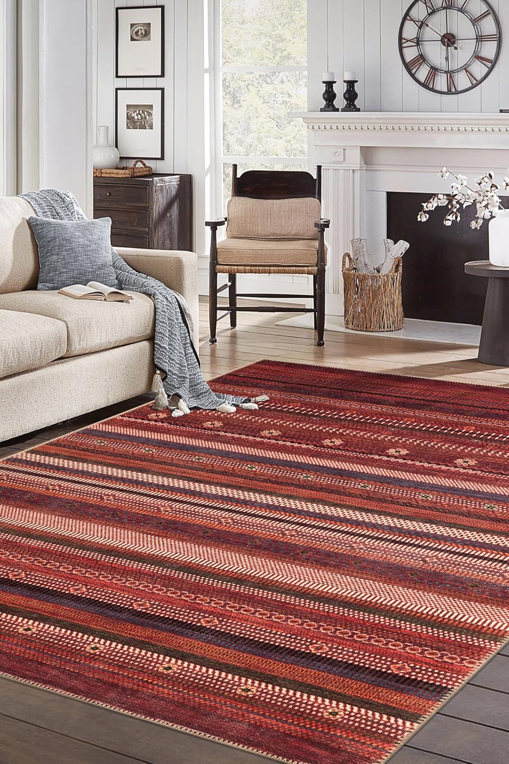 Turkish Red Boho Living Room Kitchen and Bedroom