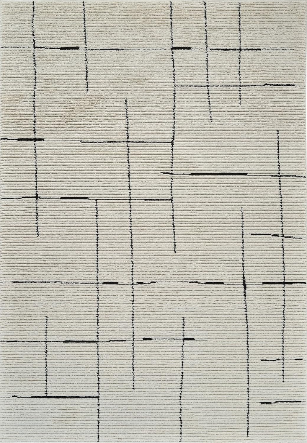 Boho Rug 4x6 High Quality Abstract White and Black Area Rug
