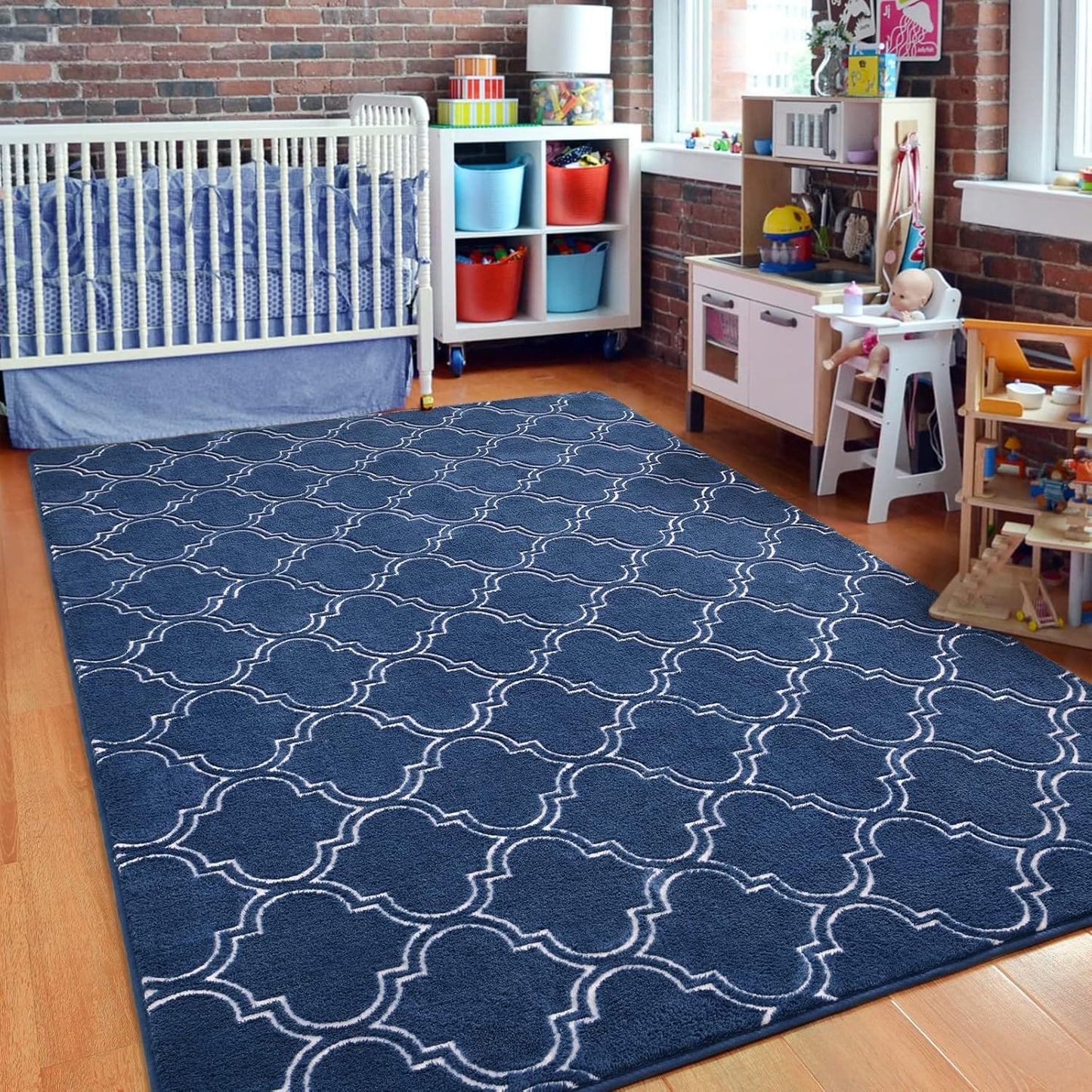 Navy Blue And White Area Rug