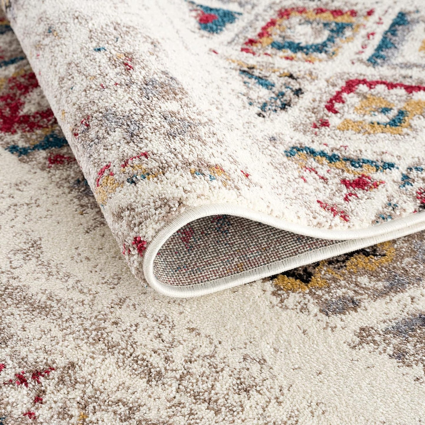 Modern Abstract Rug 4x6 Beige Cream Boho Modern Living Room Kitchen and Bedroom Area Rug