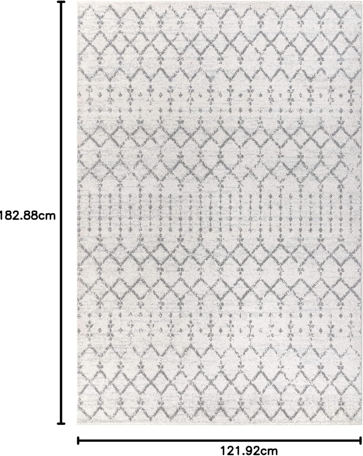 Bohemian Rug Classic 4x6 White and Grey Area Carpet