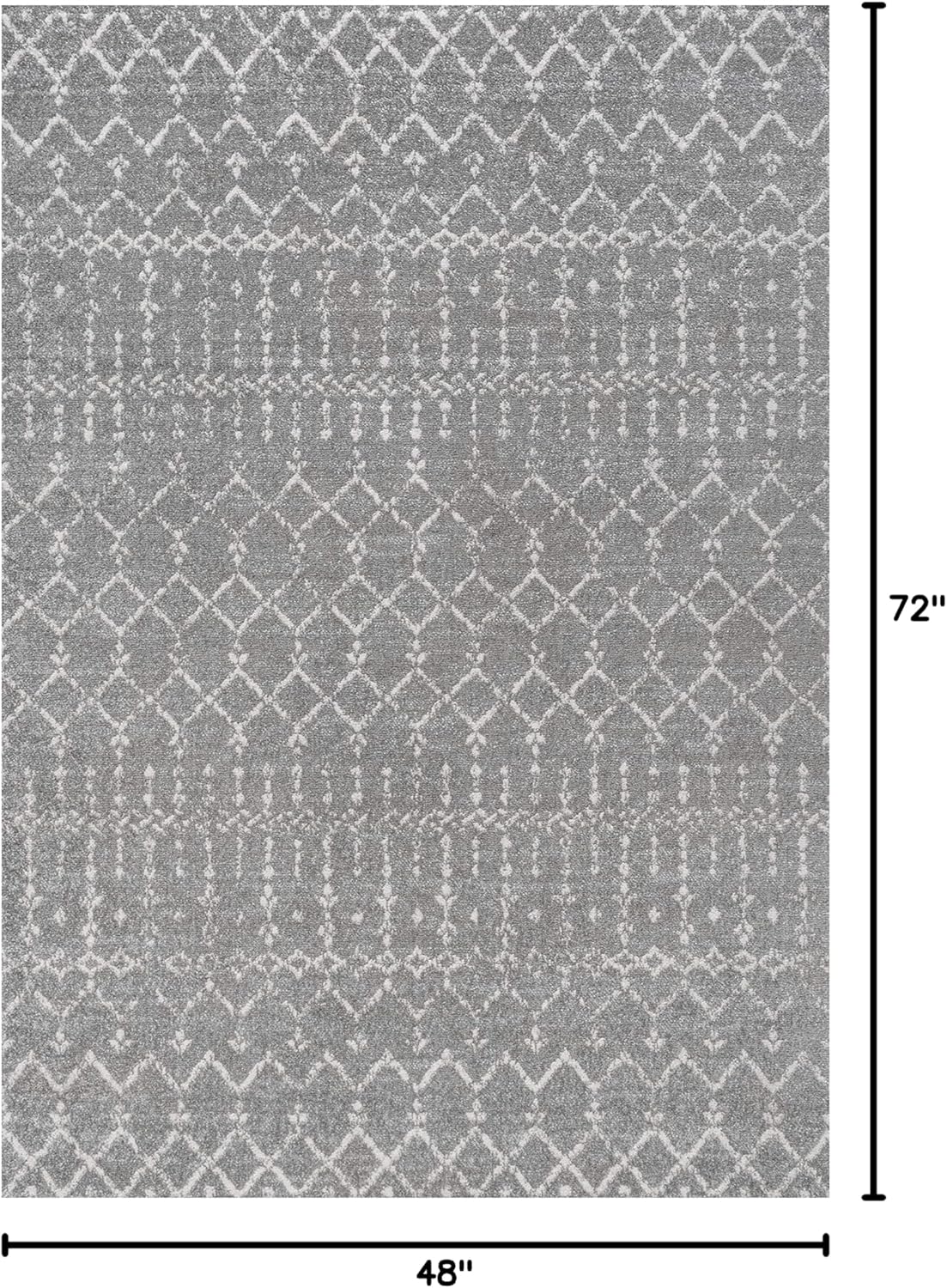 Bohemian Rug Classic 4x6 Grey and White Area Carpet