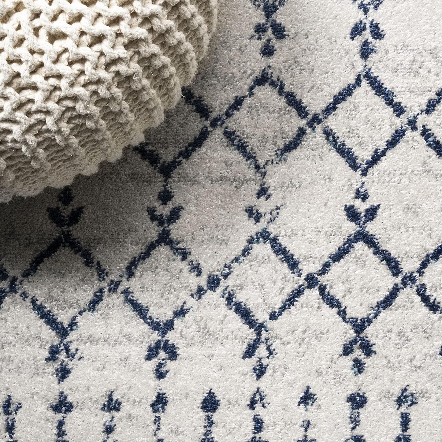Bohemian Rug Classic 4x6 White and Blue Area Carpet