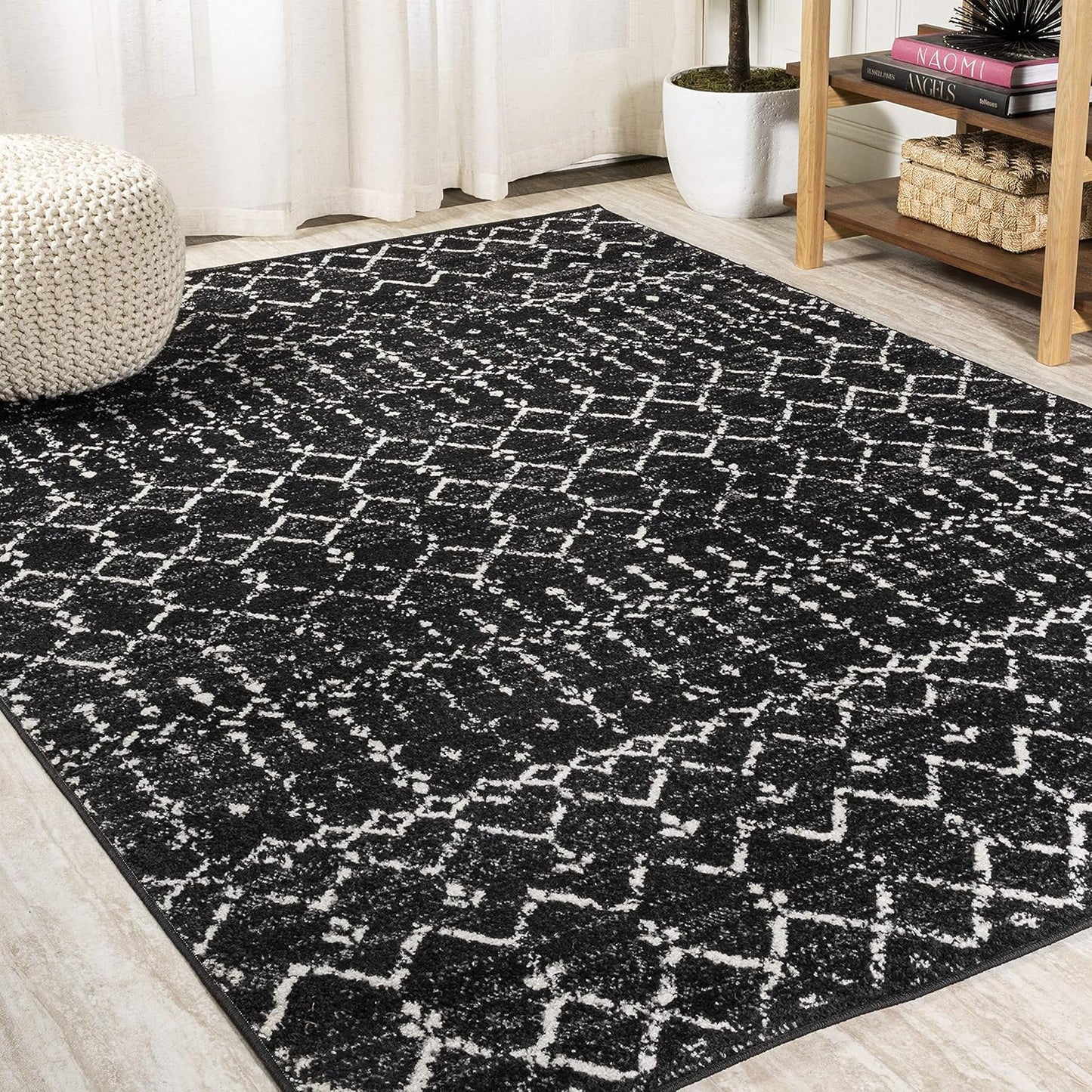Bohemian Rug Classic 4x6 Black and White Area Carpet