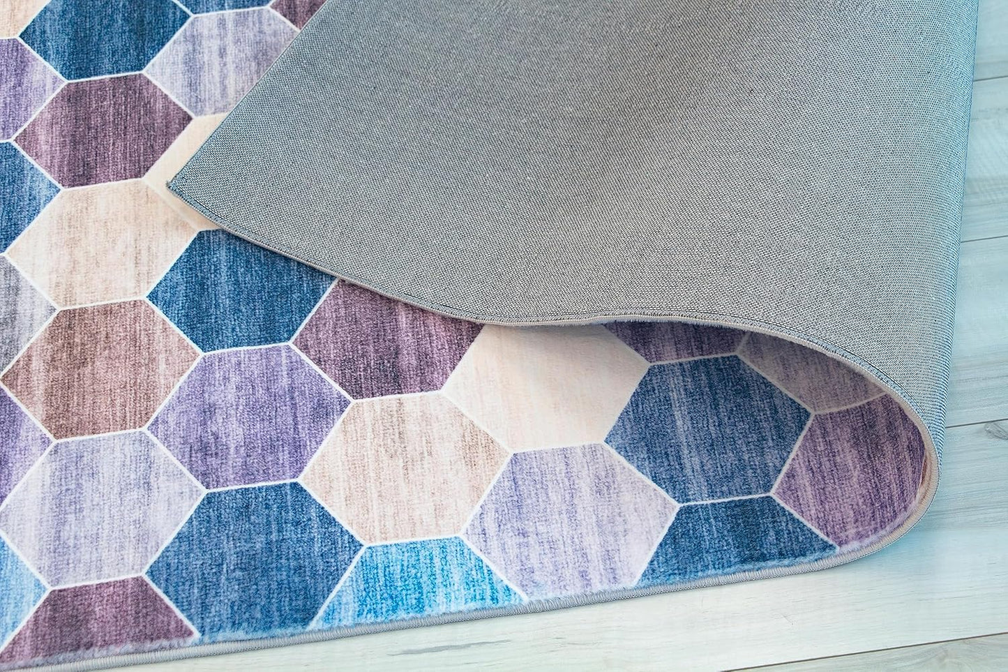 Modern Purple Rug Geometric Living Room Kitchen and Bedroom