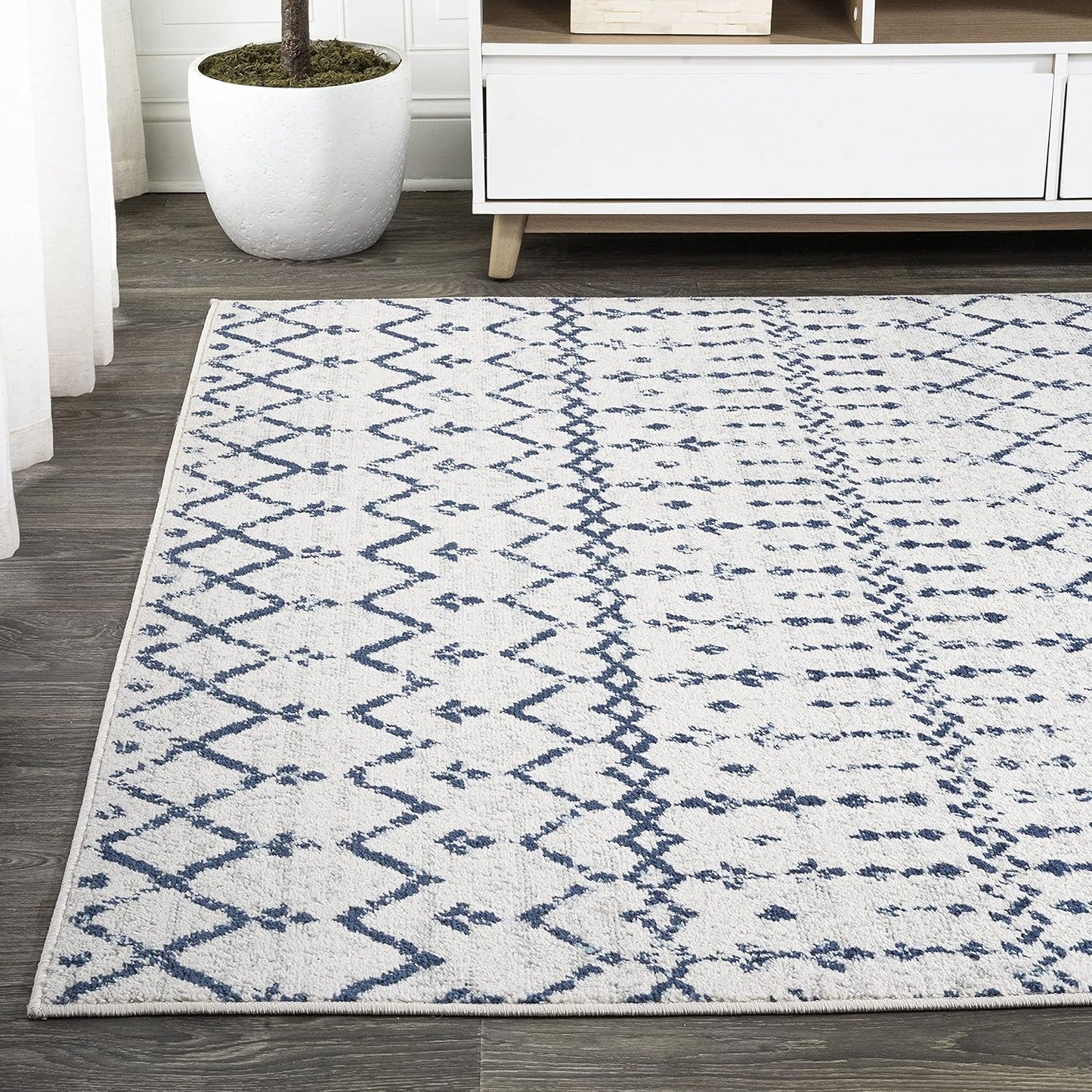Bohemian Rug Classic 4x6 White and Blue Area Carpet
