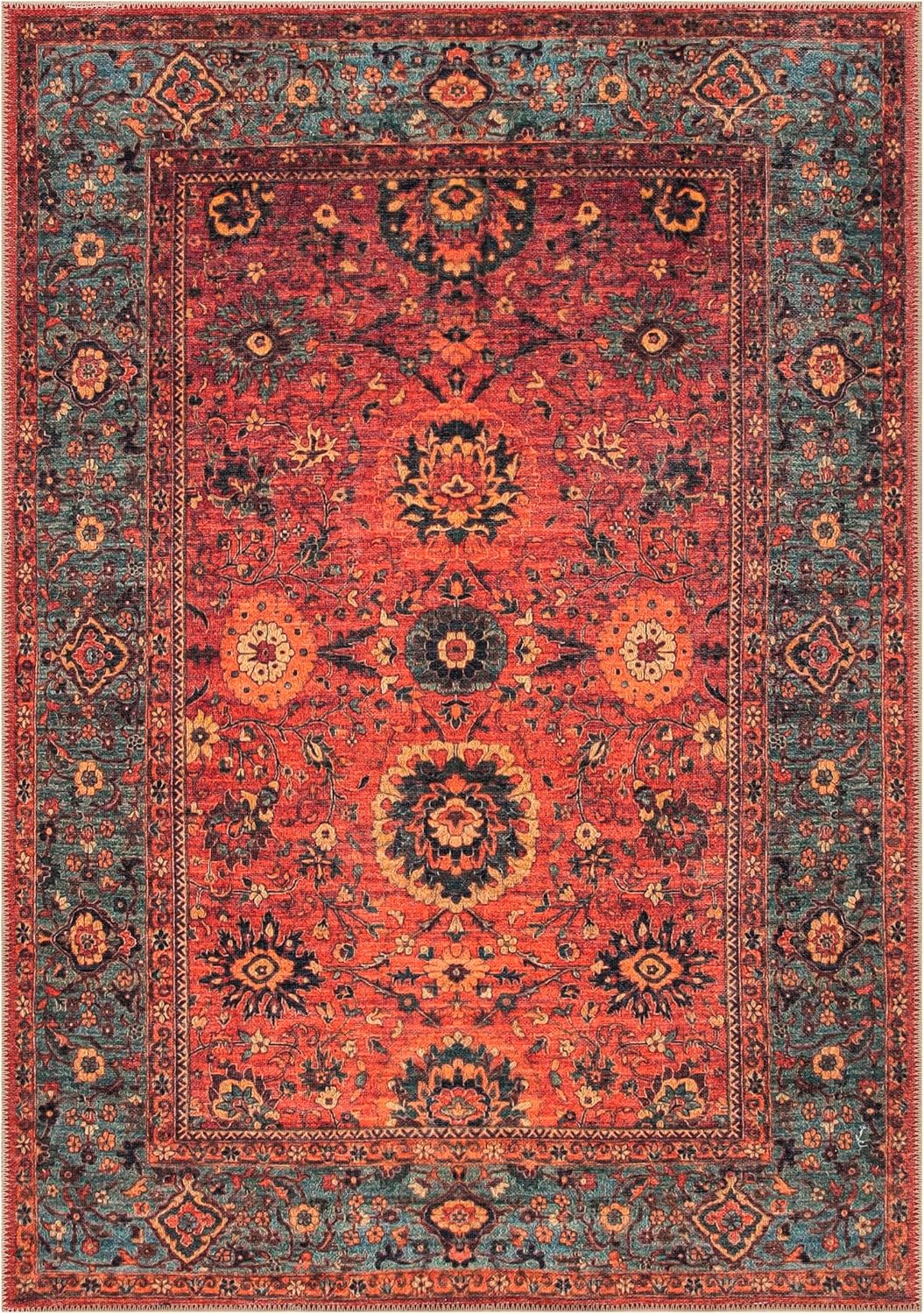 Turkish Rug Red Living Room Kitchen and Bedroom