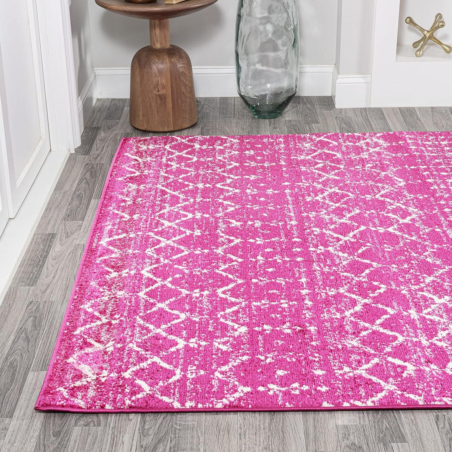 Bohemian Rug Classic 4x6 Pink and White Area Carpet