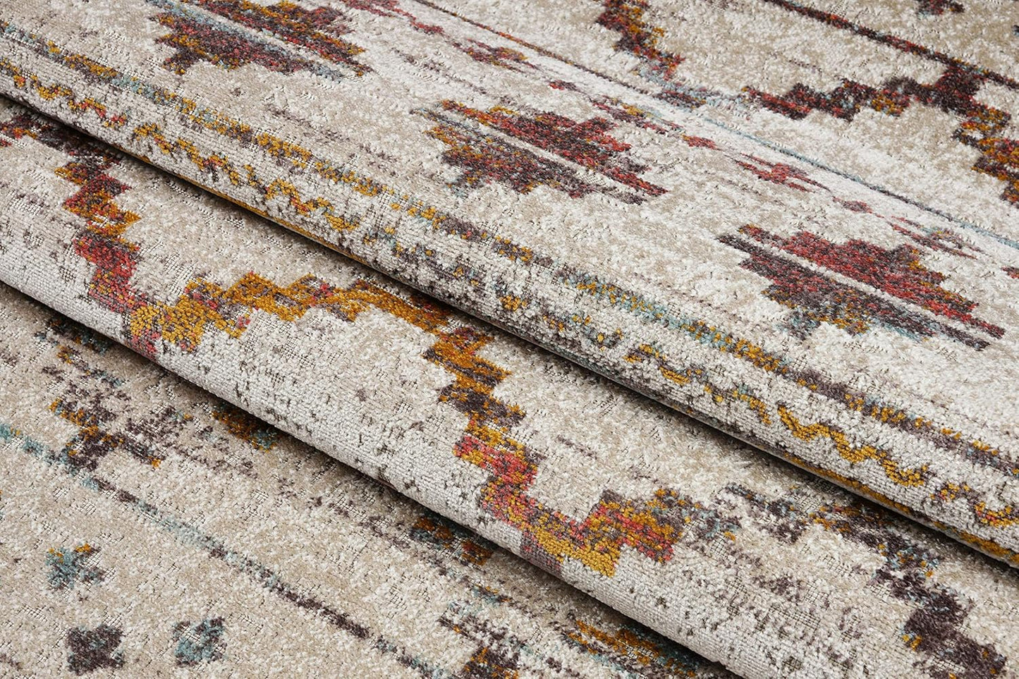 Boho Rug Traditional Beige and Brown Multicolor Area Rug