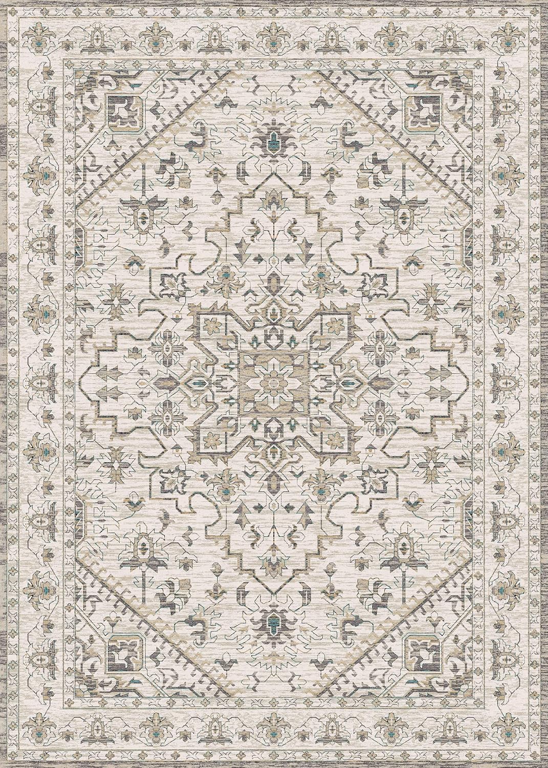 Boho Rug Beige Brown Non Slip Modern Living Room Kitchen and Bedroom