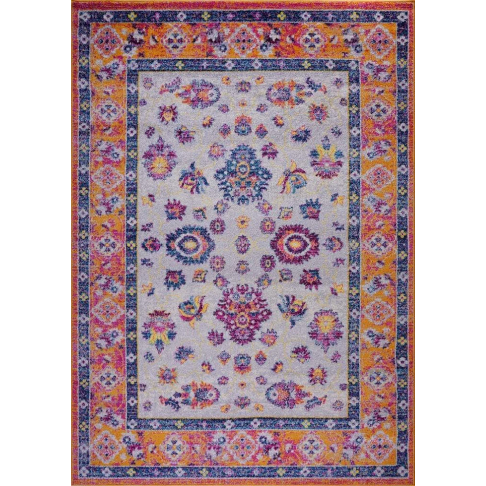 Joy Rug Collection Area Rug 5x7 Floral Patterned Multicolor Orangy Carpet