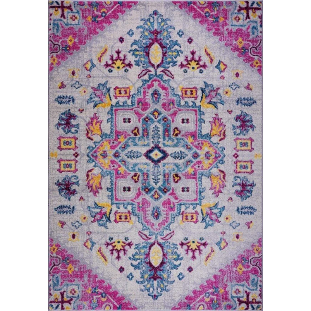 Joy Rug Collection Traditional Rug 5x7 Floral Patterned Pink Multicolor Area Rug
