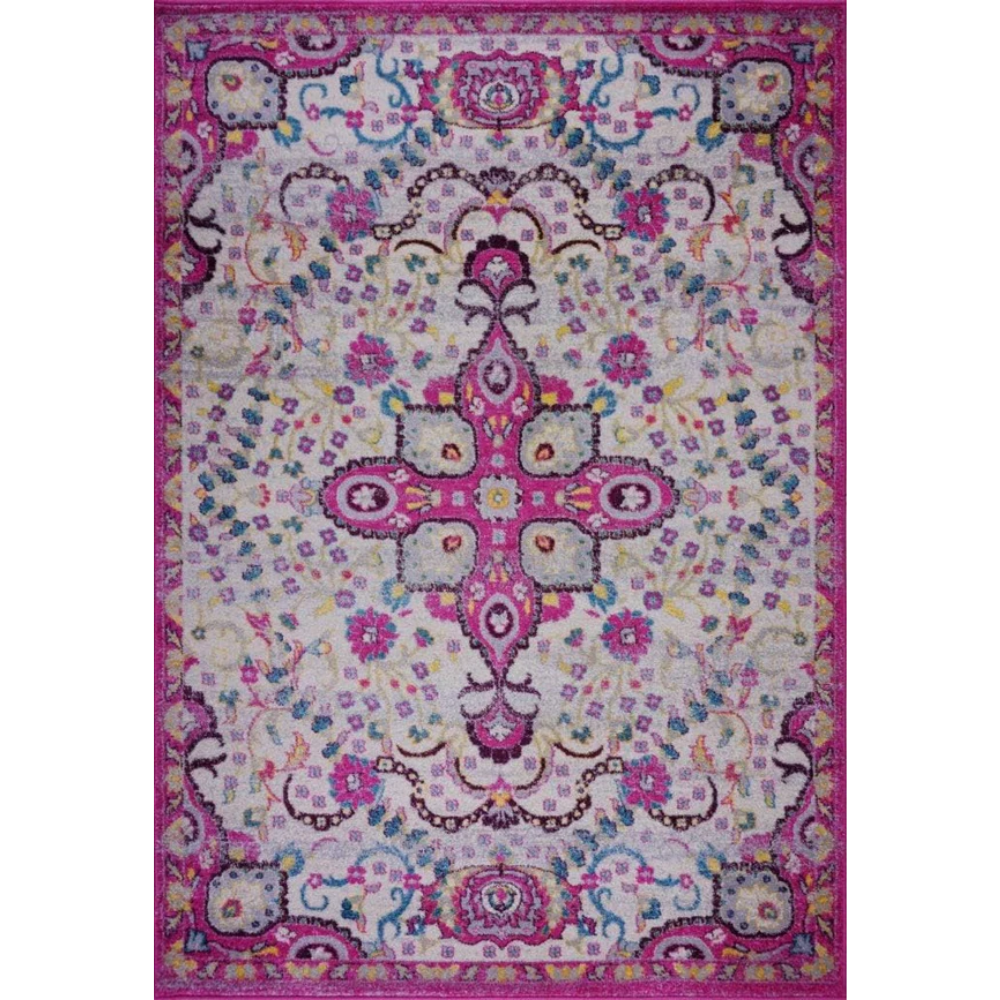 Joy Rug Collection Floral Area Rug 5x7 Tribal Patterned Pink Multicolor Area Carpet